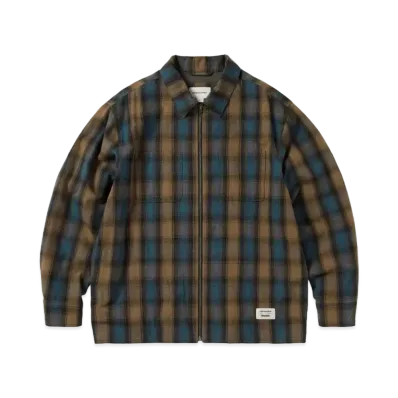 thisisneverthat x GORE-TEX WINDSTOPPER Shaggy Check Shirt "Blue"