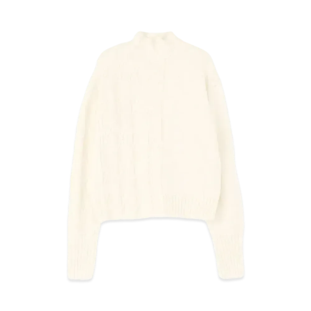 Yohji Yamamoto 5G 5G DIAMOND PATTERN JQ+PS+RIB DIAMOND PATTERN PANEL TURTLE "Off White"