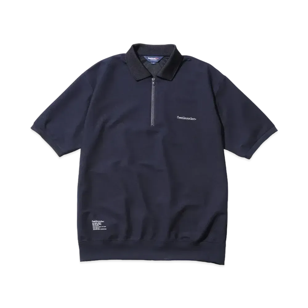 FreshServiceSport Dry Pique Jersey Neck Zip S/S Polo "Navy"