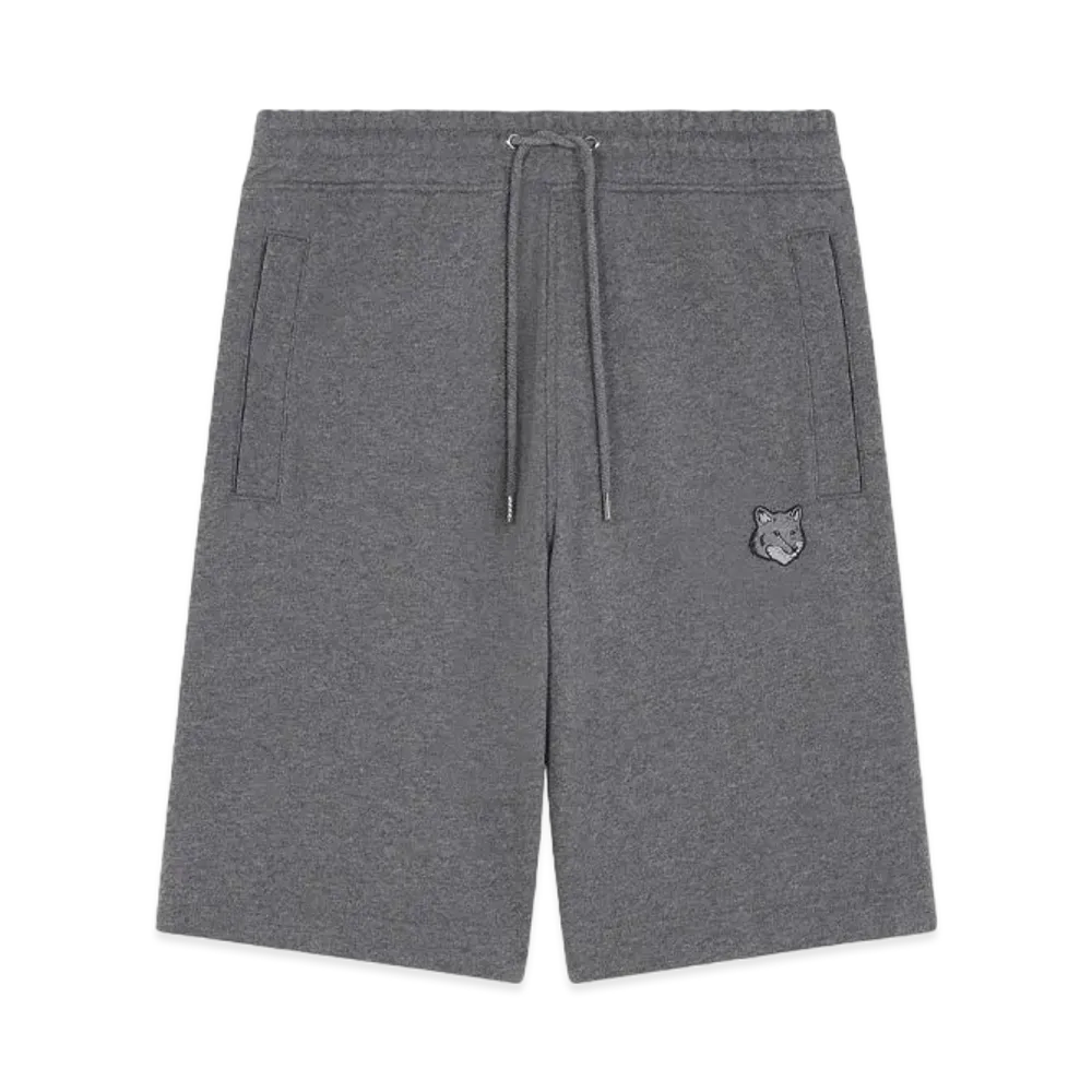 Maison Kitsune Bold Fox Head Patch Oversized Jog Shorts "Dark Grey Melange"