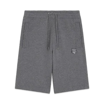 Maison Kitsune Bold Fox Head Patch Oversized Jog Shorts "Dark Grey Melange"
