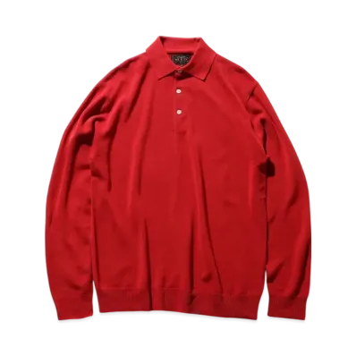 BEAMS Knit Polo 12G "Red"