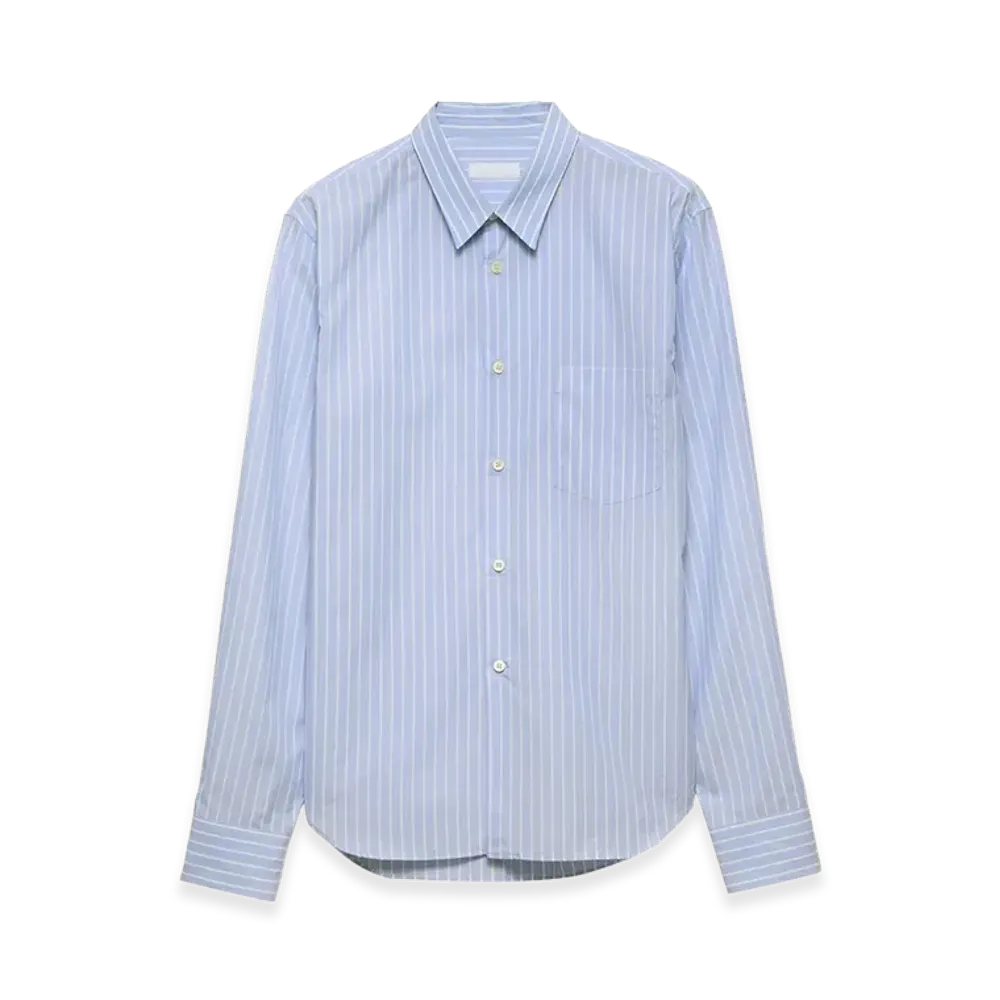 PRADA Striped Cotton Shirt "Light Blue"