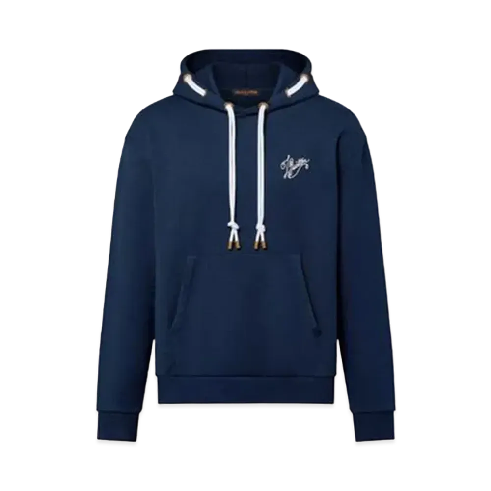 Louis Vuitton Cotton Jersey Hoodie "Navy Blue"