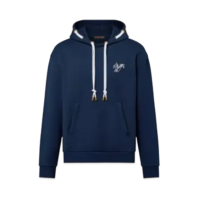 Louis Vuitton Cotton Jersey Hoodie "Navy Blue"