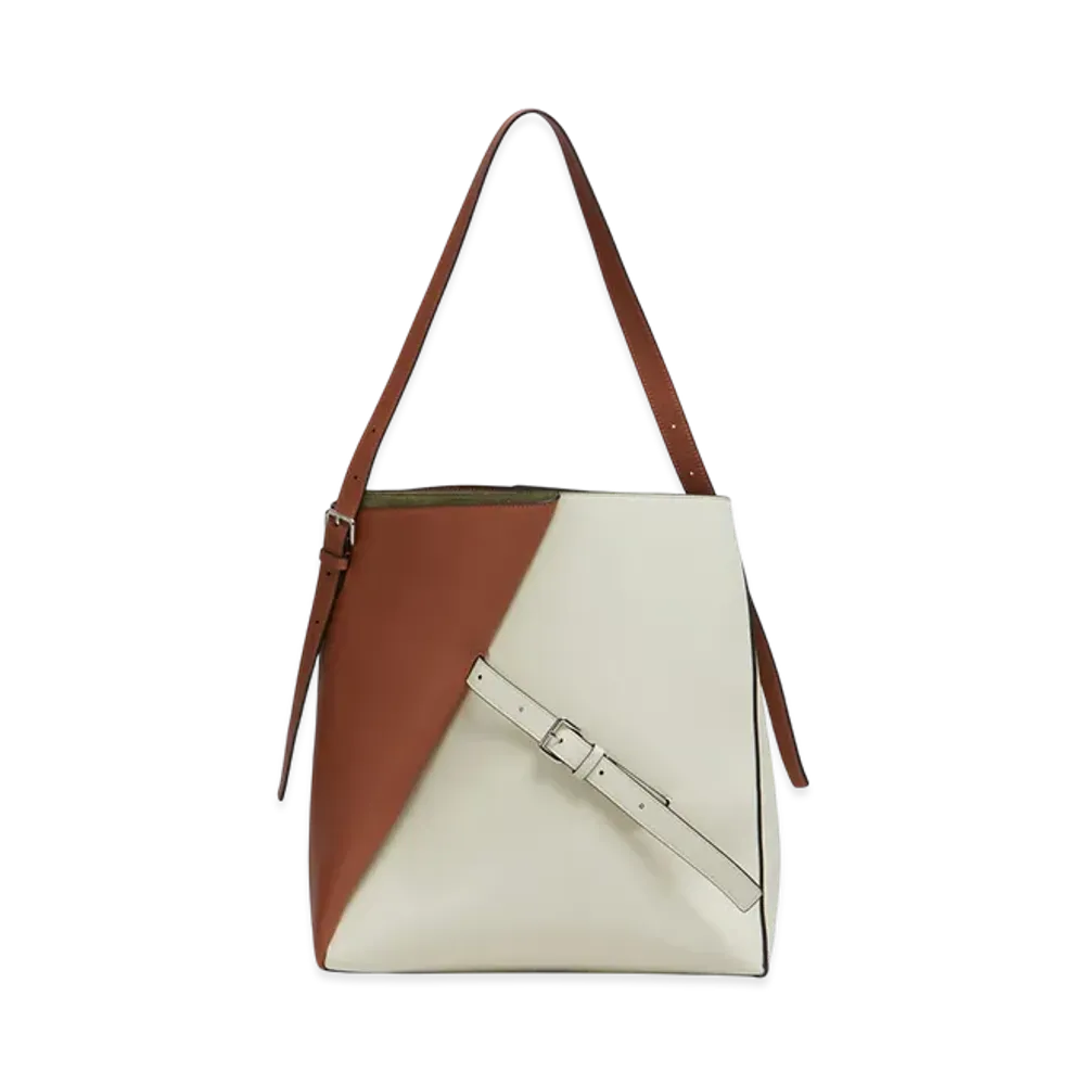 MARNI Reverse Hobo Bag in Leather "Cinnamon/Shell"