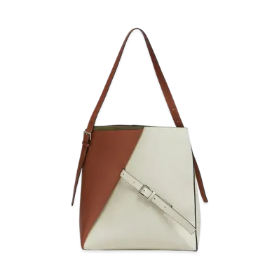 MARNI Reverse Hobo Bag in Leather "Cinnamon/Shell"