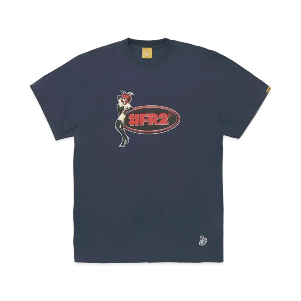 FR2 Bunny Girl Oval Logo T-Shirt "Indigo Blue"