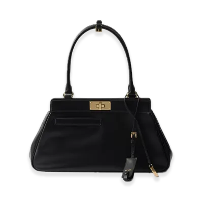 PRADA Medium Leather Tote Bag "Black"