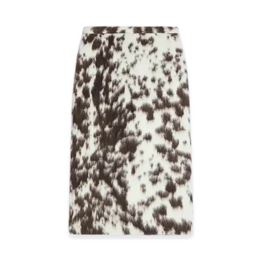 DRIES VAN NOTEN Women's Cowhide Print Skirt "Brown"