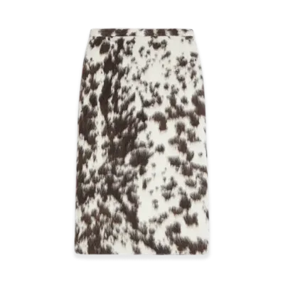 DRIES VAN NOTEN Women's Cowhide Print Skirt "Brown"