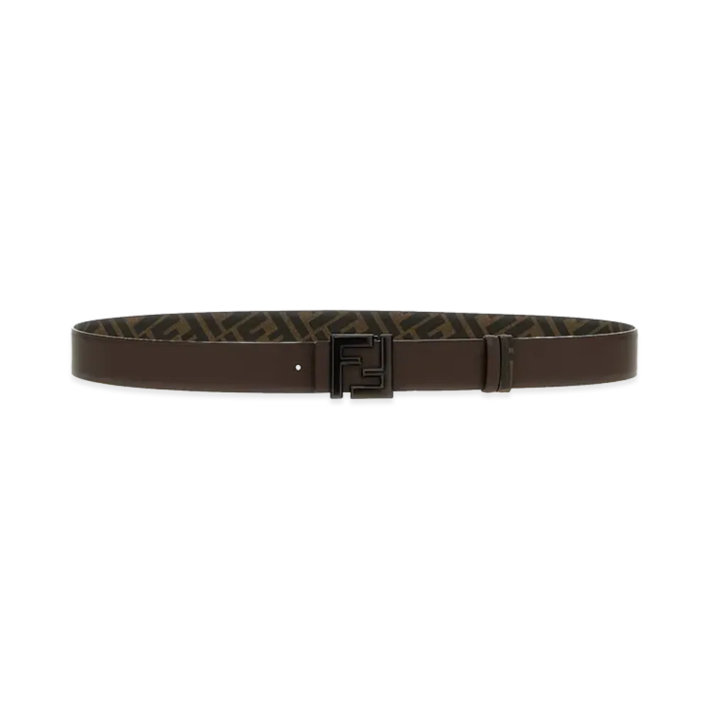FENDI 'Squared FF' Reversible Belt "Brown"