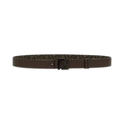 FENDI 'Squared FF' Reversible Belt "Brown"