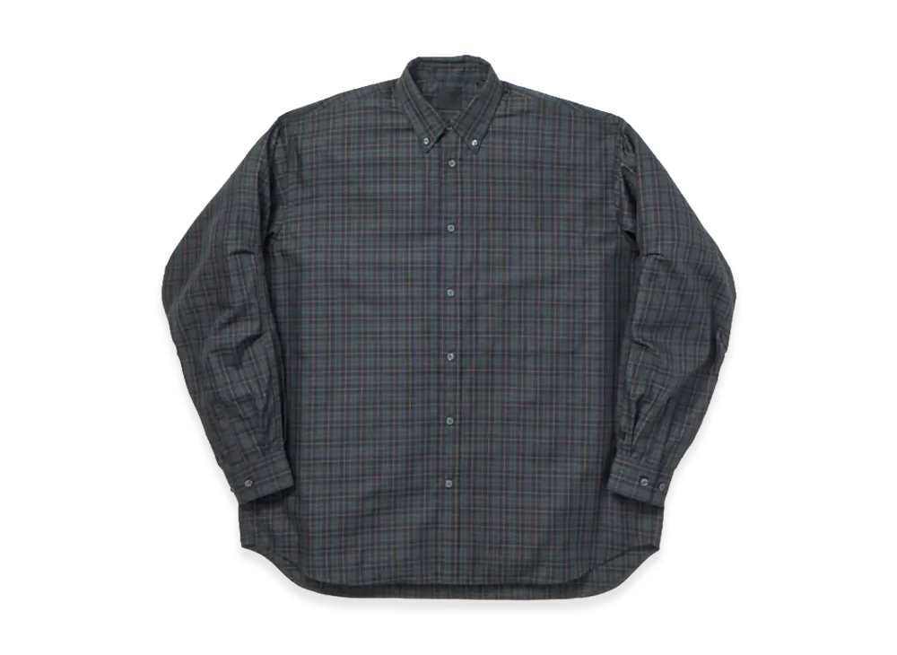 DAIWA PIER39 Women's Tech Button Down Shirt L/S Plaids "Charcoal"