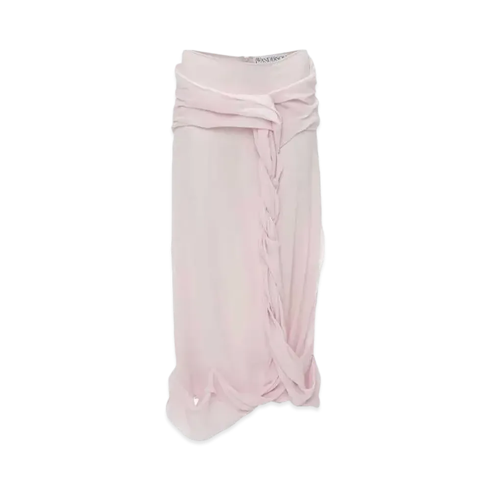 JW ANDERSON Twisted Draped Midi Skirt "Pink"