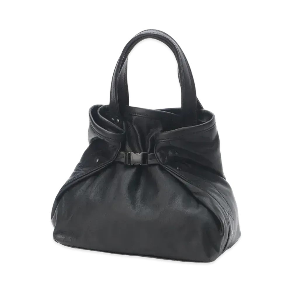 Yohji Yamamoto GARMENT LEATHER LUNCH BAG "Black"