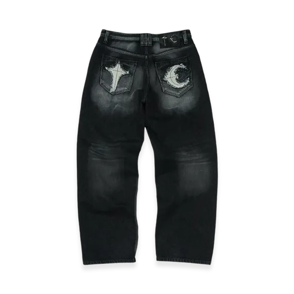 THUG CLUB TC Leather Back Pocket Pants "Black"
