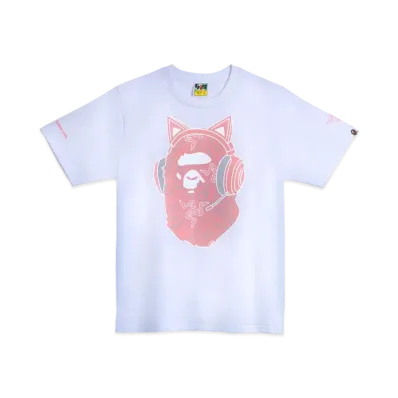 A BATHING APE x Razer NEON CAMO APE HEAD TEE "White"
