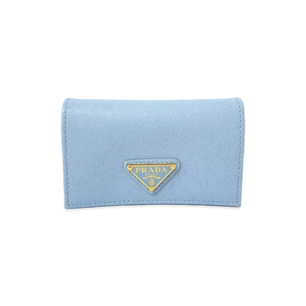 PRADA Saffiano Leather Card Case "Light Blue"