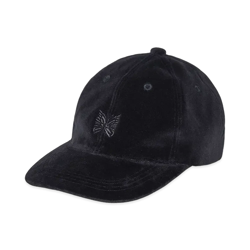 NEEDLES x STUDIOUS Velour Cap - Papillon Embroidery "Black"