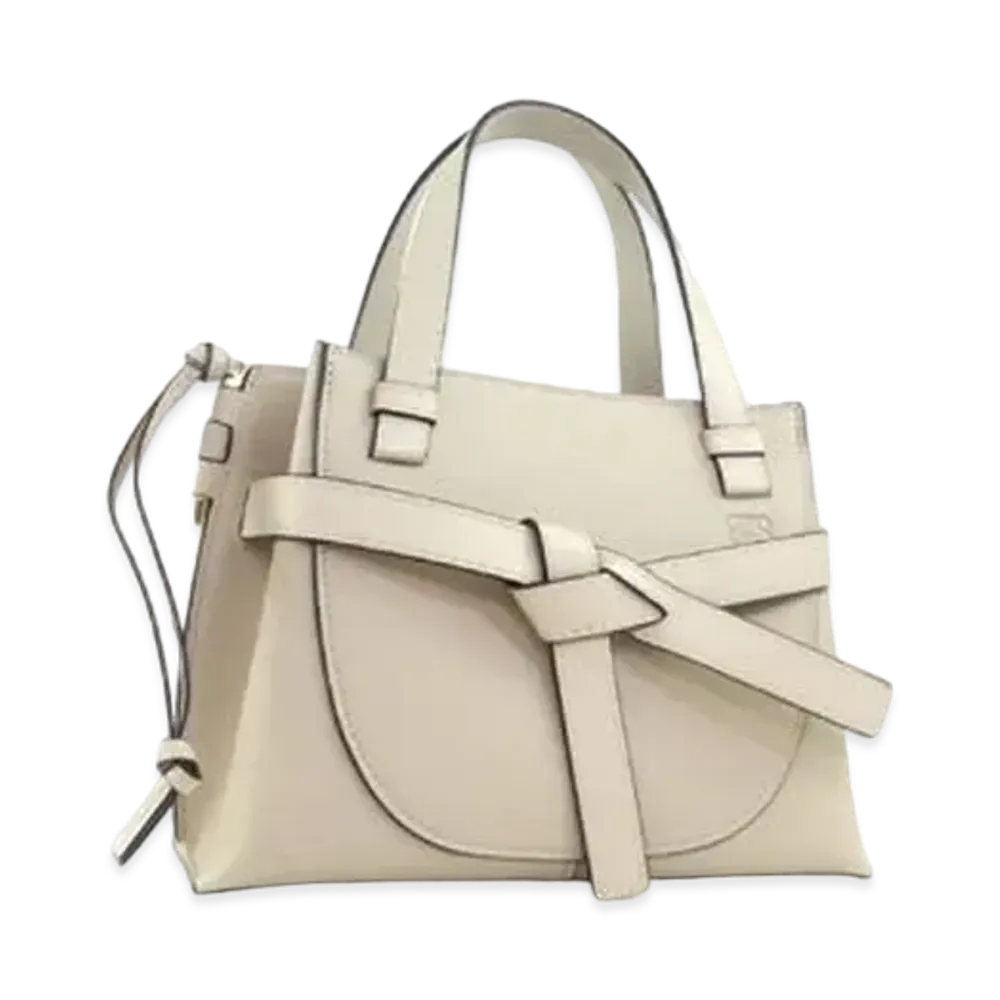 LOEWE Mini Gate Top Handle Bag In Soft Grained Calfskin "Light Oat"
