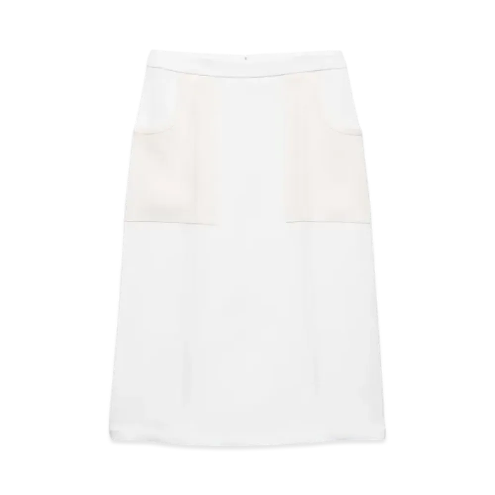 PRADA Women's Compact Sable Skirt "White"