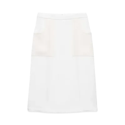 PRADA Women's Compact Sable Skirt "White"