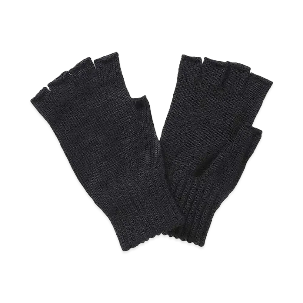 Barbour Lambswool Fingerless Gloves "Black"