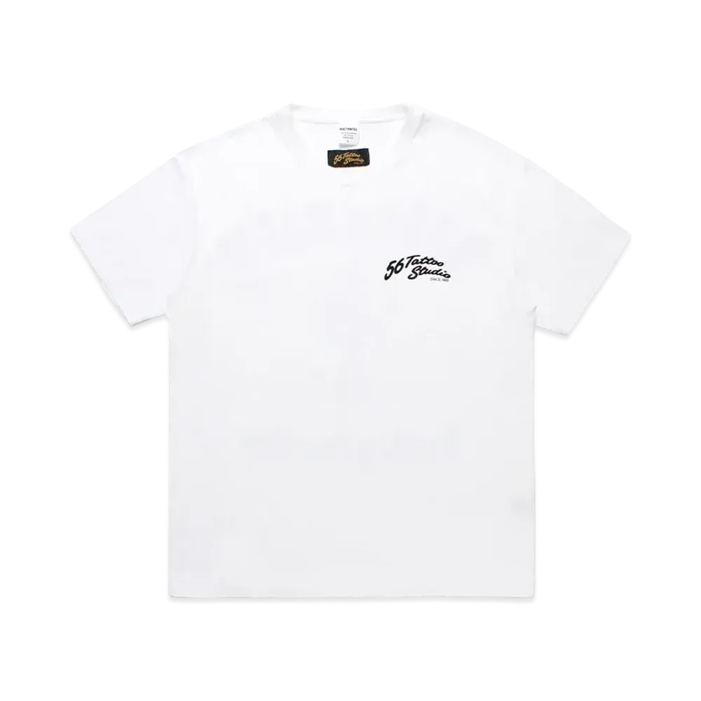 WACKO MARIA 56 TATTOO STUDIO / Washed Heavy Weight T-Shirt "White"