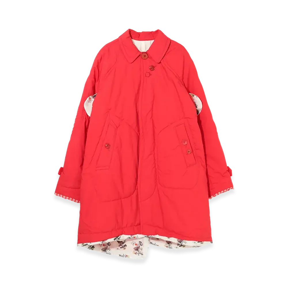 UNDERCOVER Cotton Padded Balmacaan Coat "Red"