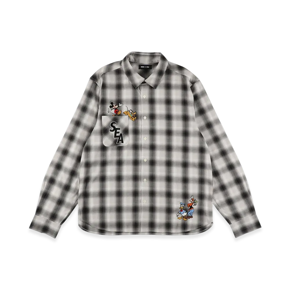WIND AND SEA Patch Plaid Shirt "Black"