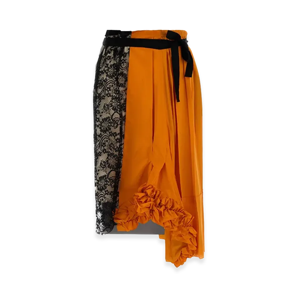 PRADA Women's Taffeta Skirt "Orange"