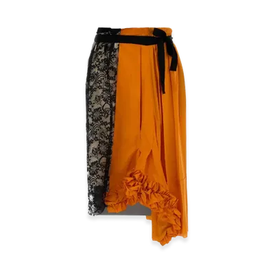 PRADA Women's Taffeta Skirt "Orange"