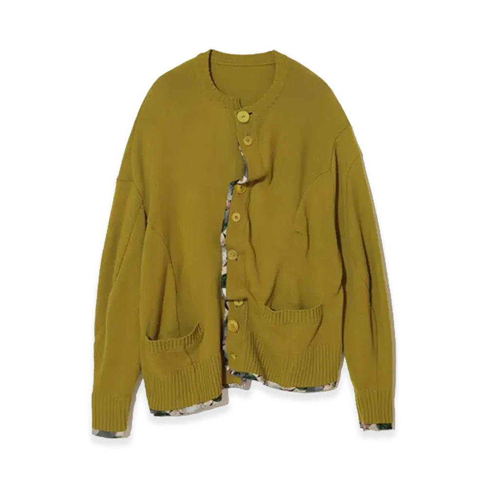 UNDERCOVER Wool Nylon Knit Cardigan "Olivegreen"