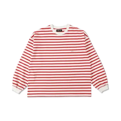 WIND AND SEA HEAVY WEIGHT BORDER L/S TEE "White Red"