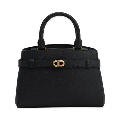 CHARLES & KEITH Obriel Metallic Accent Belt Bag "Black"