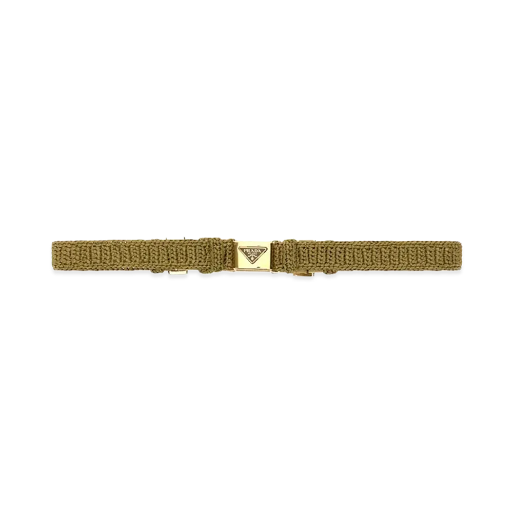 PRADA Women's Raffia Belt "Green"