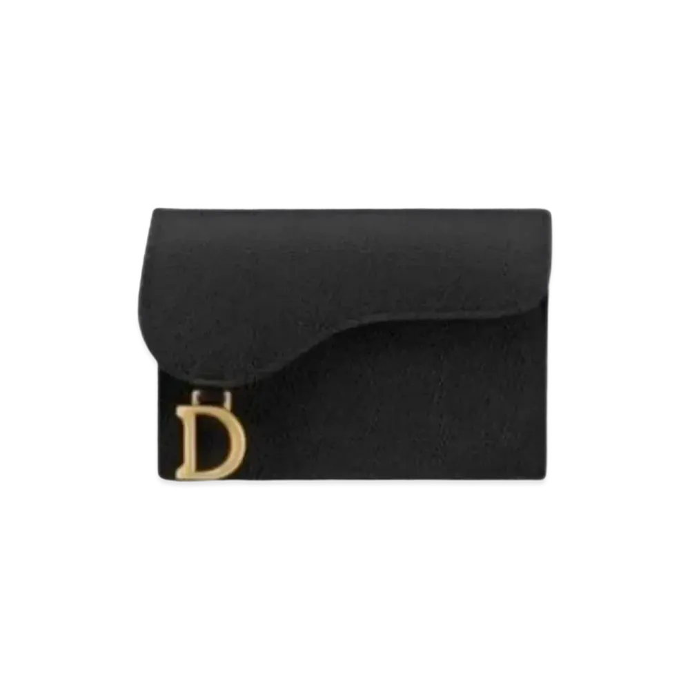 Dior Saddle Flap Card Holder "Black"