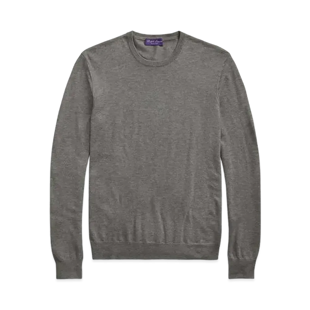 Ralph Lauren Purple Label Cashmere Crew Neck Sweater "Gray"