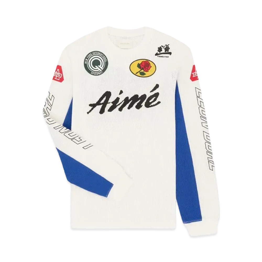 Aime Leon Dore Mesh Moto Long-Sleeve Tee "White"