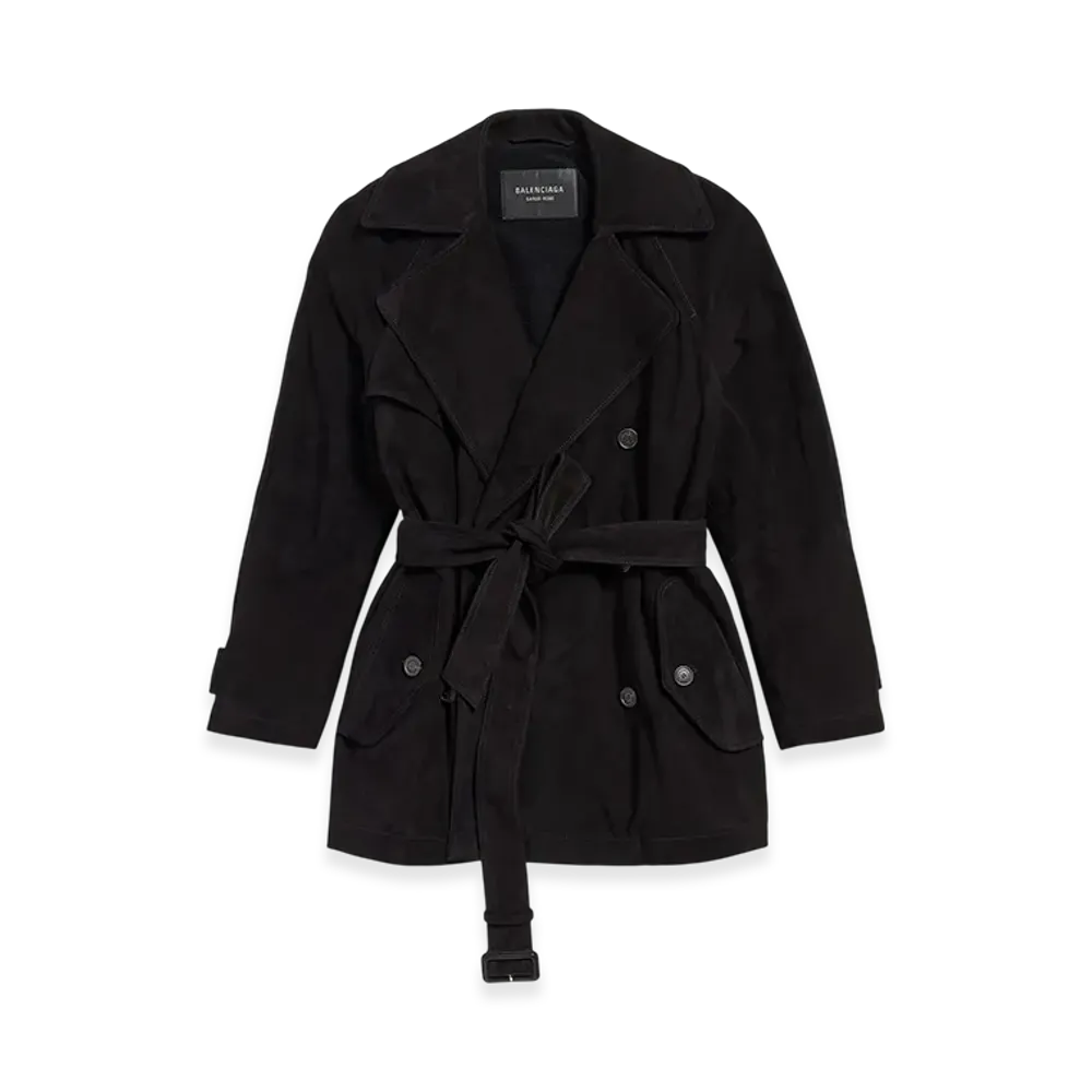 BALENCIAGA Cocoon Short Trench "Black"