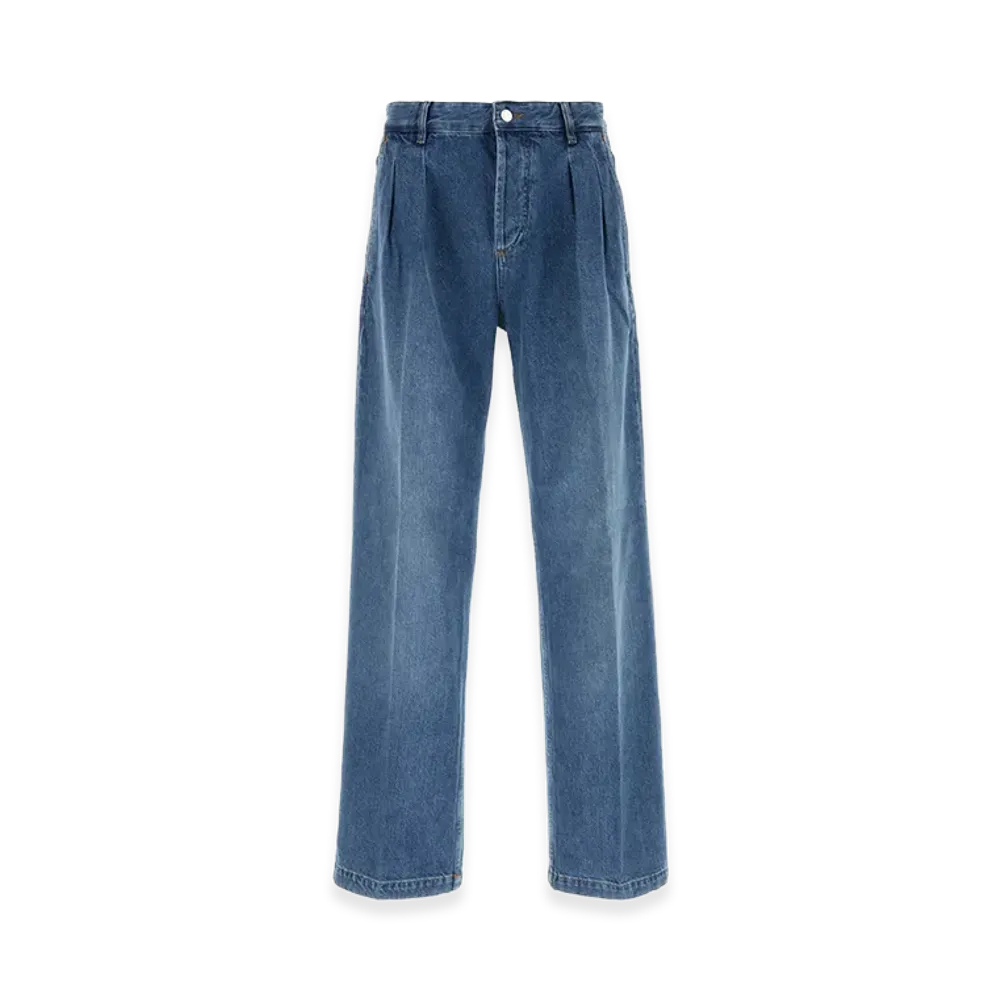 Marine Serre Denim Straight Jeans "Light Blue"