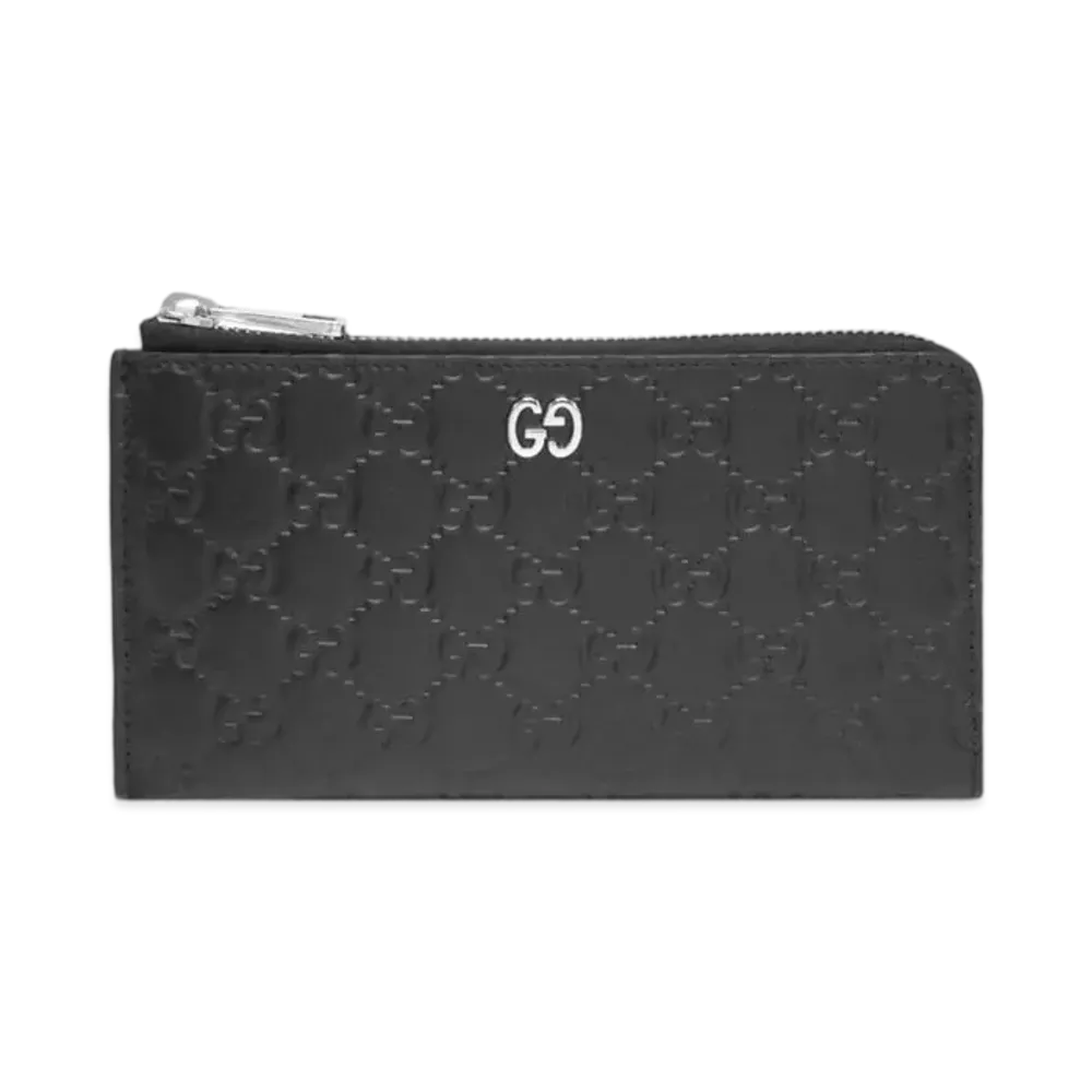 GUCCI Signature Leather Zip Wallet "Black"