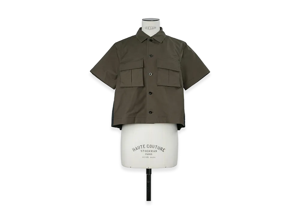 sacai Women's Cotton Weather Shirt "Khaki/Navy"