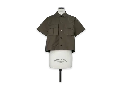 sacai Women's Cotton Weather Shirt "Khaki/Navy"