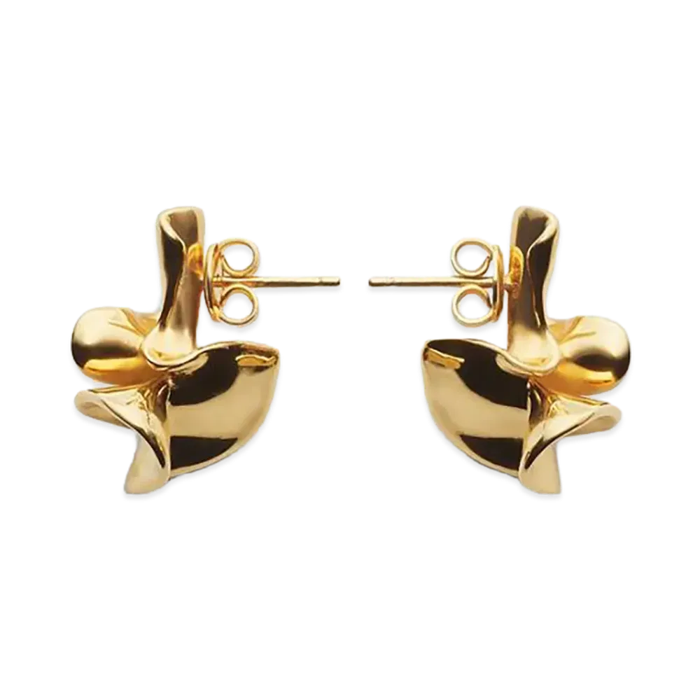 Bottega Veneta Small Anemone Earrings "Yellow Gold"