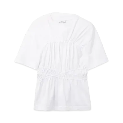 Alexander McQUEEN Gathered T-shirt "Optic White"