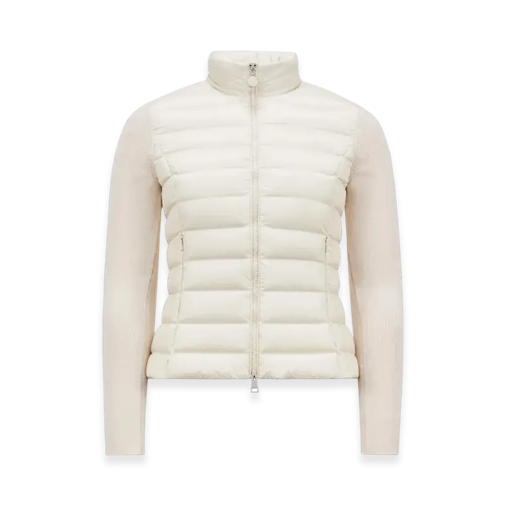 MONCLER Padded Wool Zip-Up Cardigan "White"