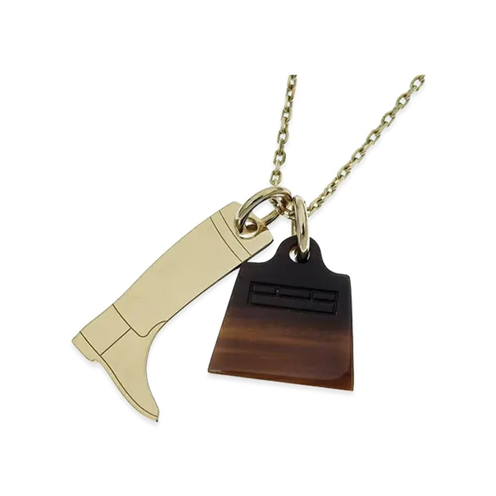 Hermes Women's Amulette Maroquinier Necklace "Gold"