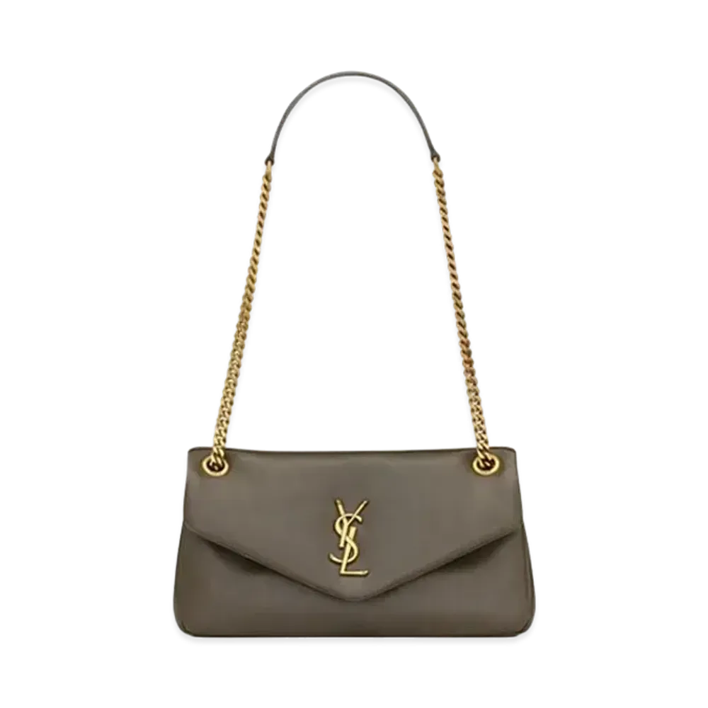 Saint Laurent Calypso in Plunged Lambskin "Light Musk"